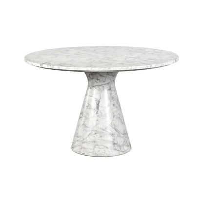 Shelburne Dining Table Marble Look White 47" Outdoor