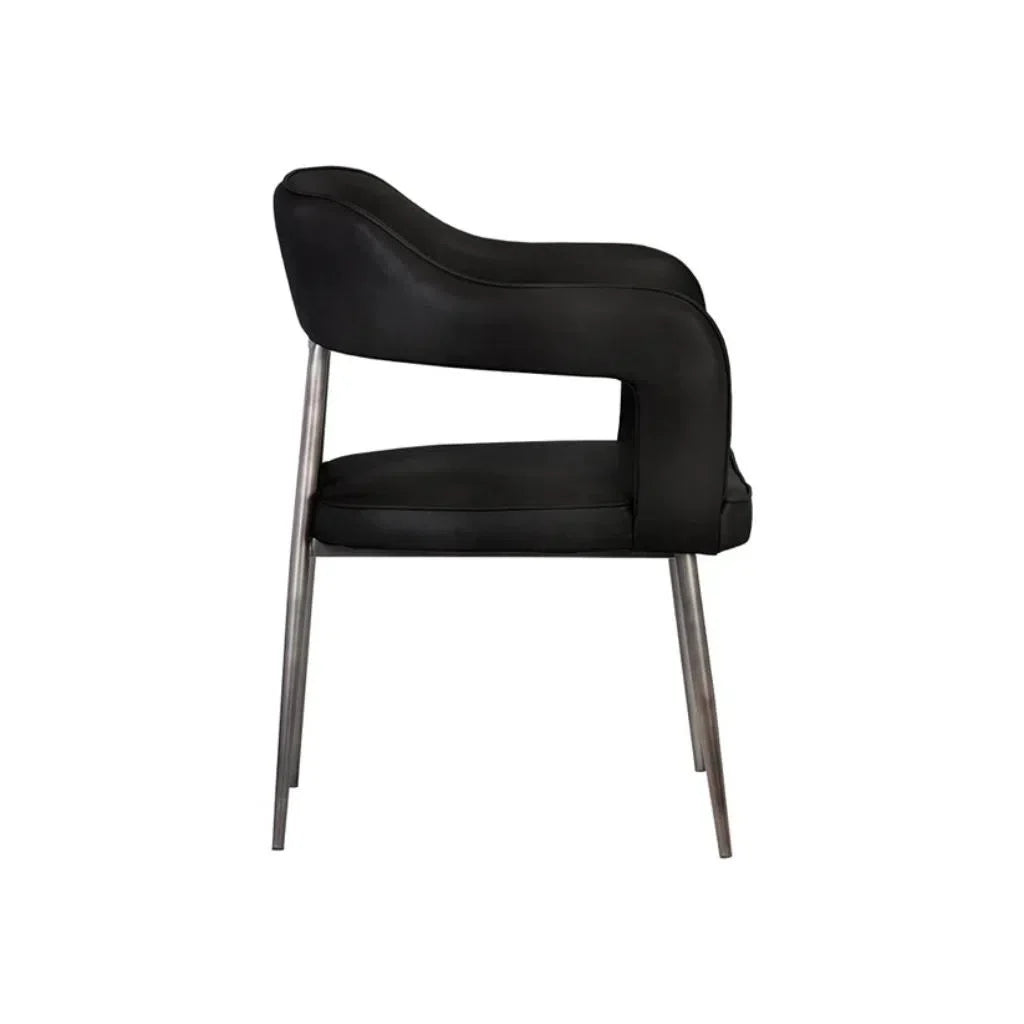 Kenny Leather Upholstered Dining Armchair