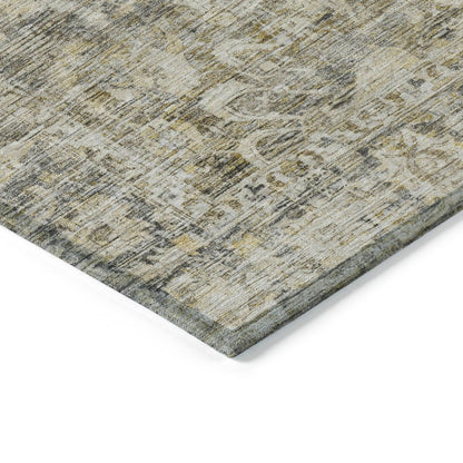 Iriira Gray Washable Indoor-Outdoor Rug
