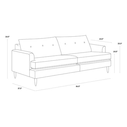 Laurel Fabric Modern Sofa