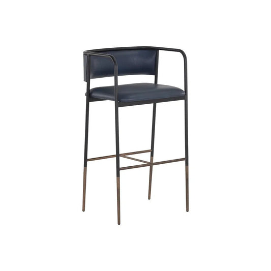 Brenan Leather Upholstered Effortlessly Elegant Barstool