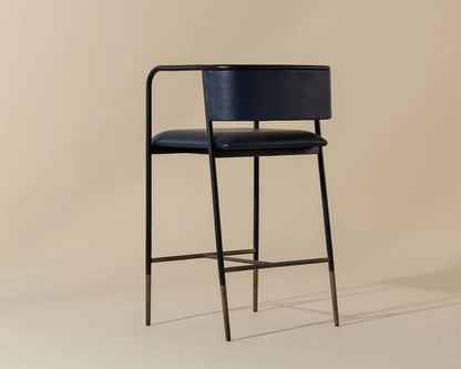 Brenan Leather Upholstered Effortlessly Elegant Barstool