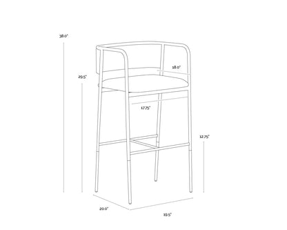 Brenan Leather Upholstered Effortlessly Elegant Barstool