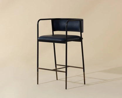 Brenan Leather Upholstered Elegant Counter Stool