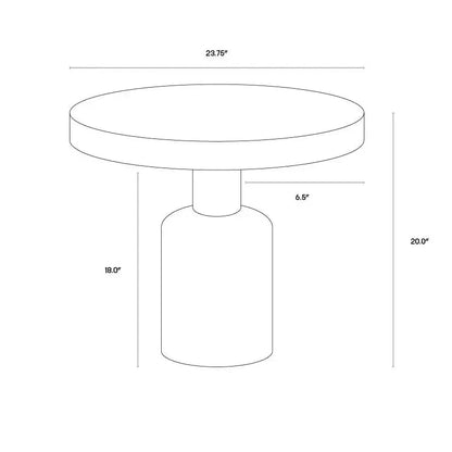 Elmira Concrete Outdoor Round Side Table