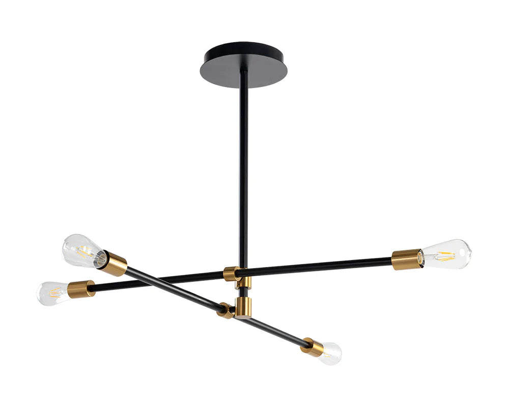 Modern VAL Chandelier Black Brass Adjustable Arms