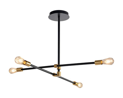 Modern VAL Chandelier Black Brass Adjustable Arms