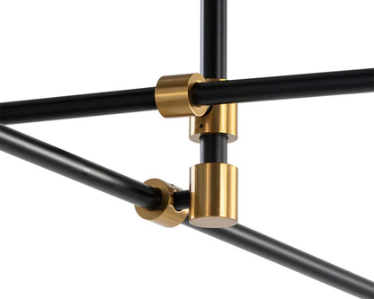 Modern VAL Chandelier Black Brass Adjustable Arms