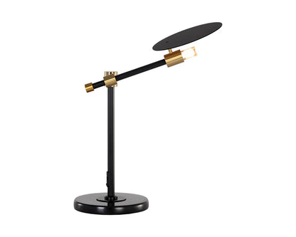 Neela Table Lamp Modern Black Marble Brass Finish