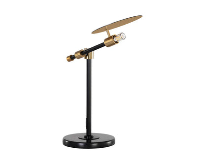 Neela Table Lamp Modern Black Marble Brass Finish