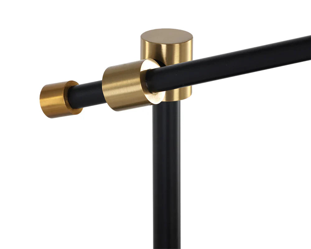 Neela Table Lamp Modern Black Marble Brass Finish