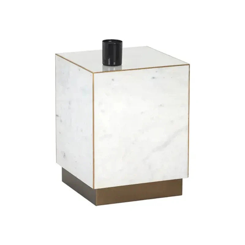 Daines White Marble Square End Table