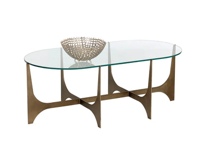 Juliane Coffee Table With Glass Top and Brass Base