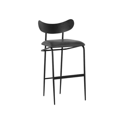 Gibbons Black Leather Barstool