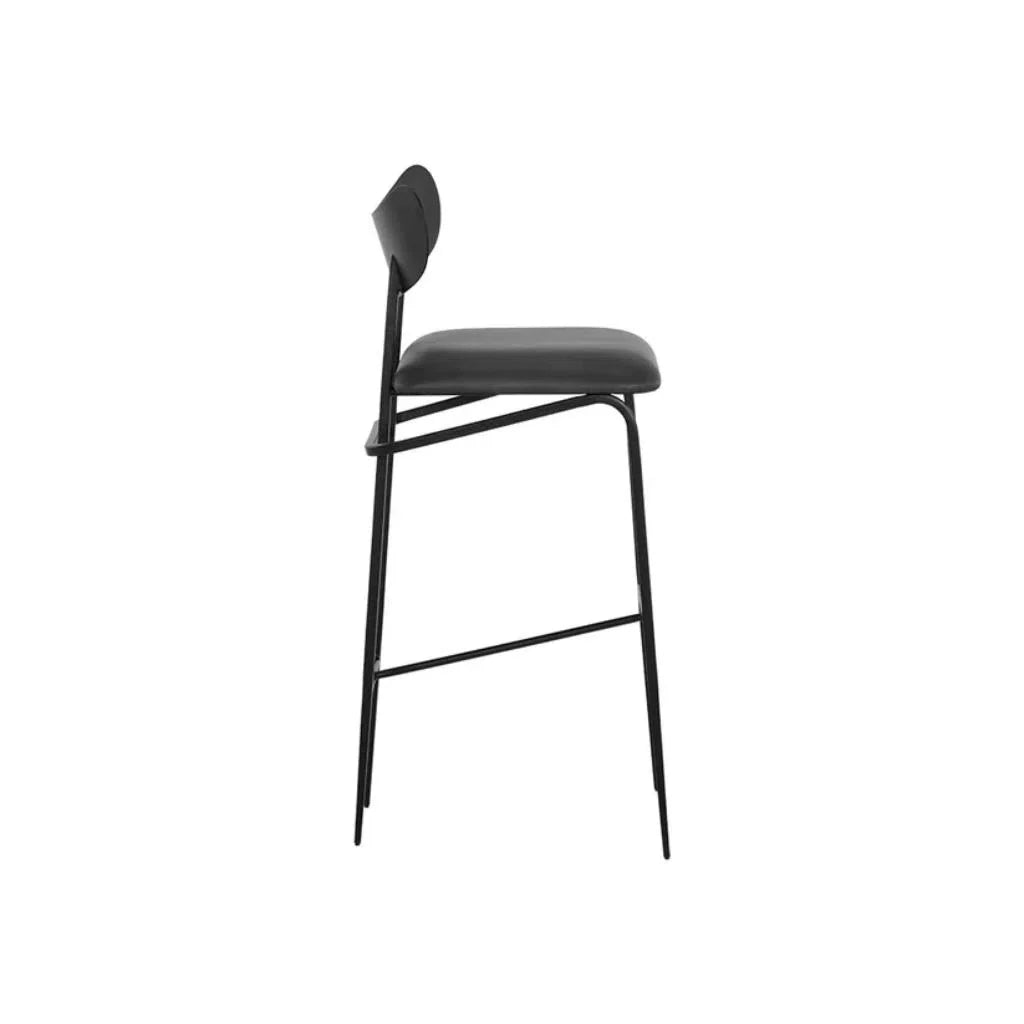 Gibbons Black Leather Barstool