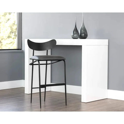 Gibbons Black Leather Barstool