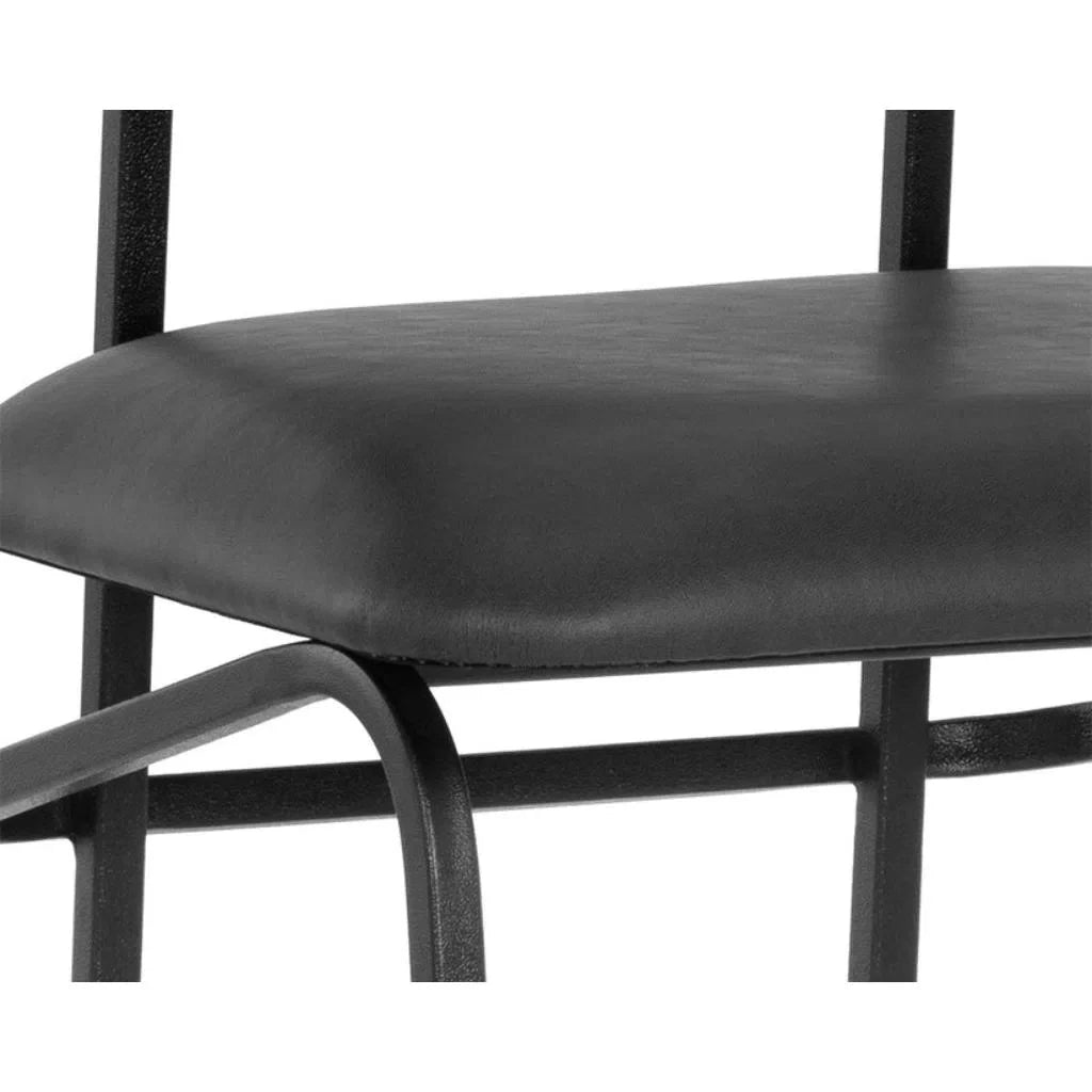 Gibbons Black Leather Barstool