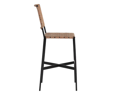 Omari Leather Upholstered Unique Styled Barstool