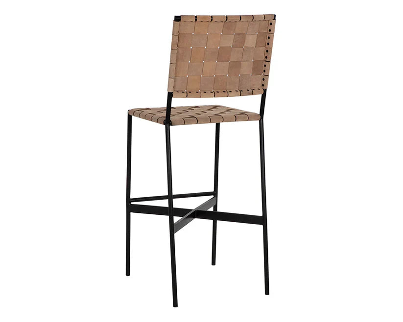 Omari Leather Upholstered Unique Styled Barstool