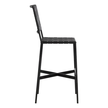 Omari Leather Upholstered Unique Styled Barstool