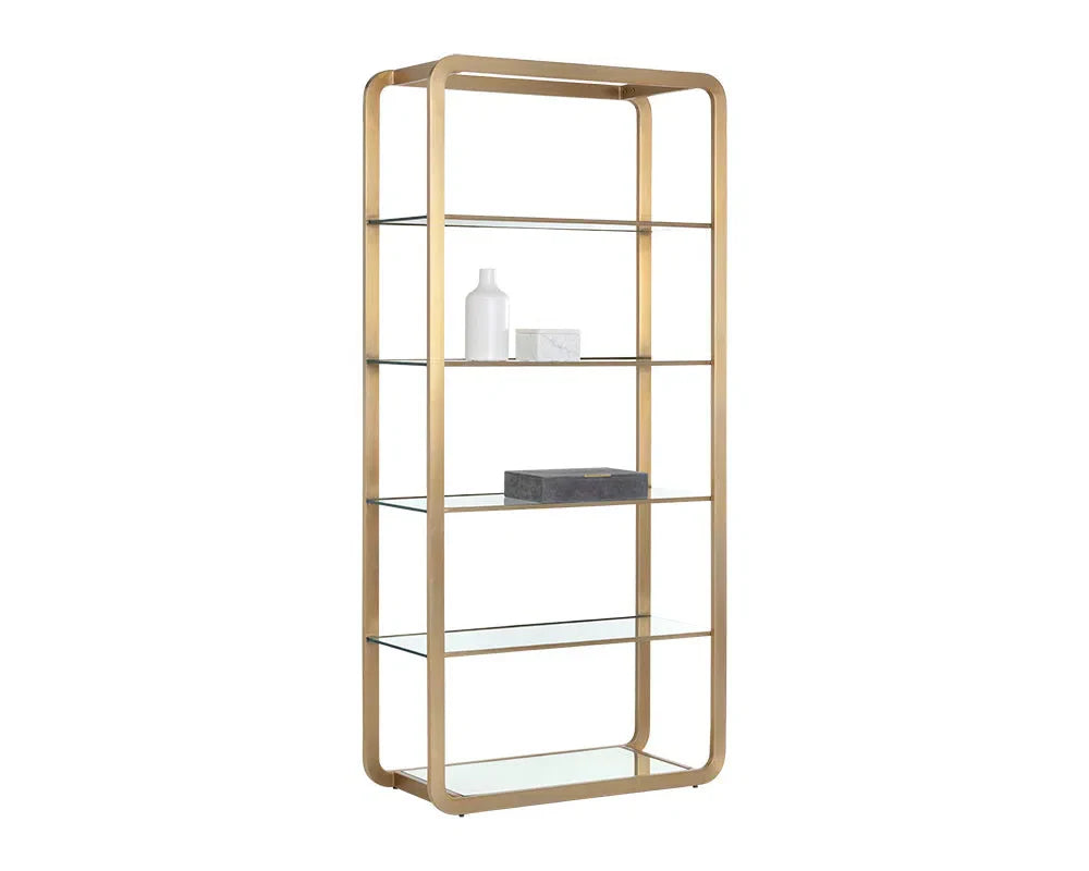 Ambretta Stainless Steel Framed Etagere
