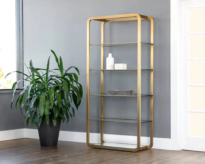 Ambretta Stainless Steel Framed Etagere