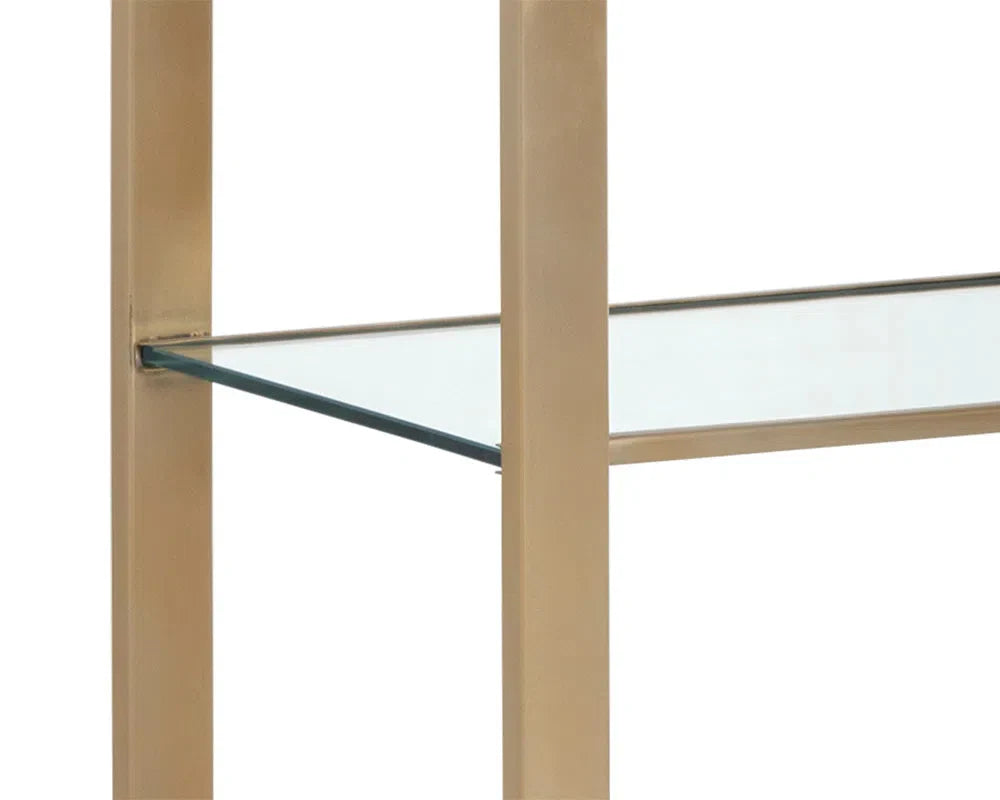 Ambretta Stainless Steel Framed Etagere