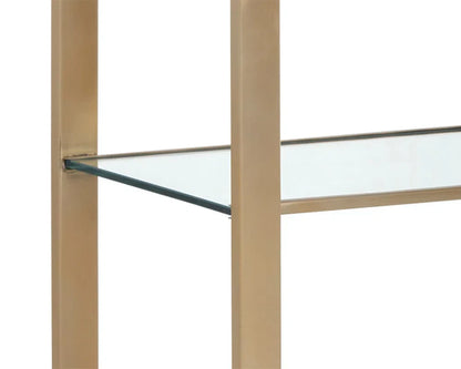 Ambretta Stainless Steel Framed Etagere