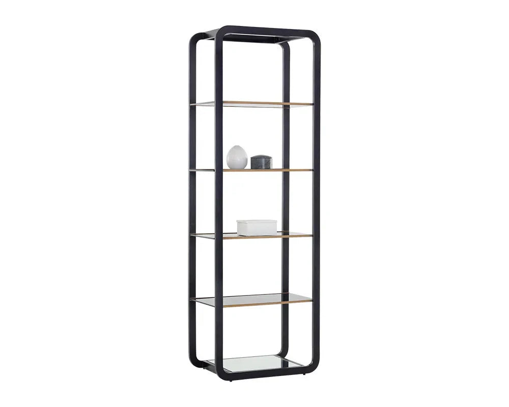 Ambretta Stainless Steel Framed Etagere
