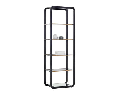 Ambretta Stainless Steel Framed Etagere