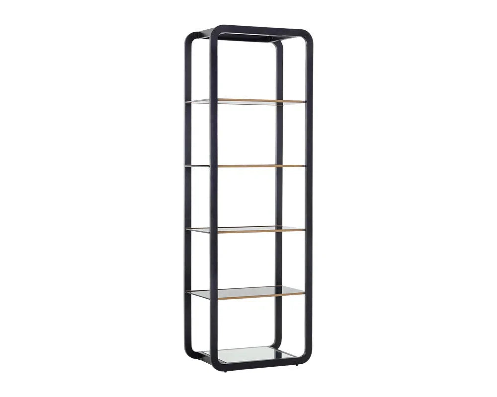 Ambretta Stainless Steel Framed Etagere