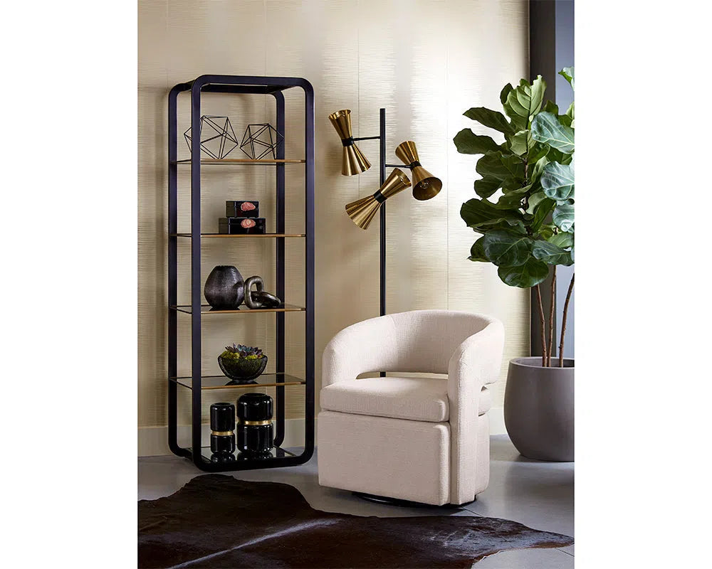 Ambretta Stainless Steel Framed Etagere