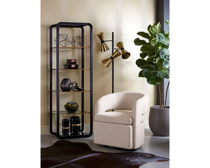 Ambretta Stainless Steel Framed Etagere