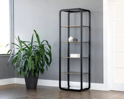 Ambretta Stainless Steel Framed Etagere