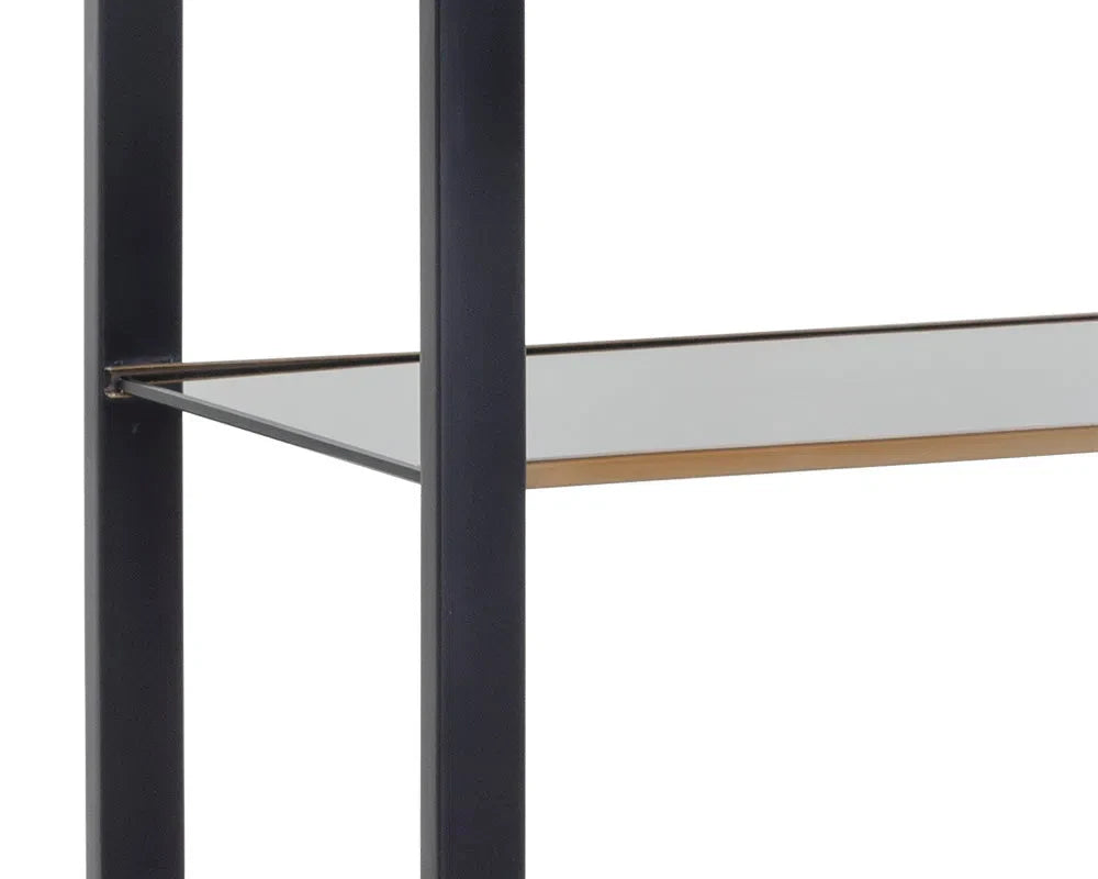 Ambretta Stainless Steel Framed Etagere