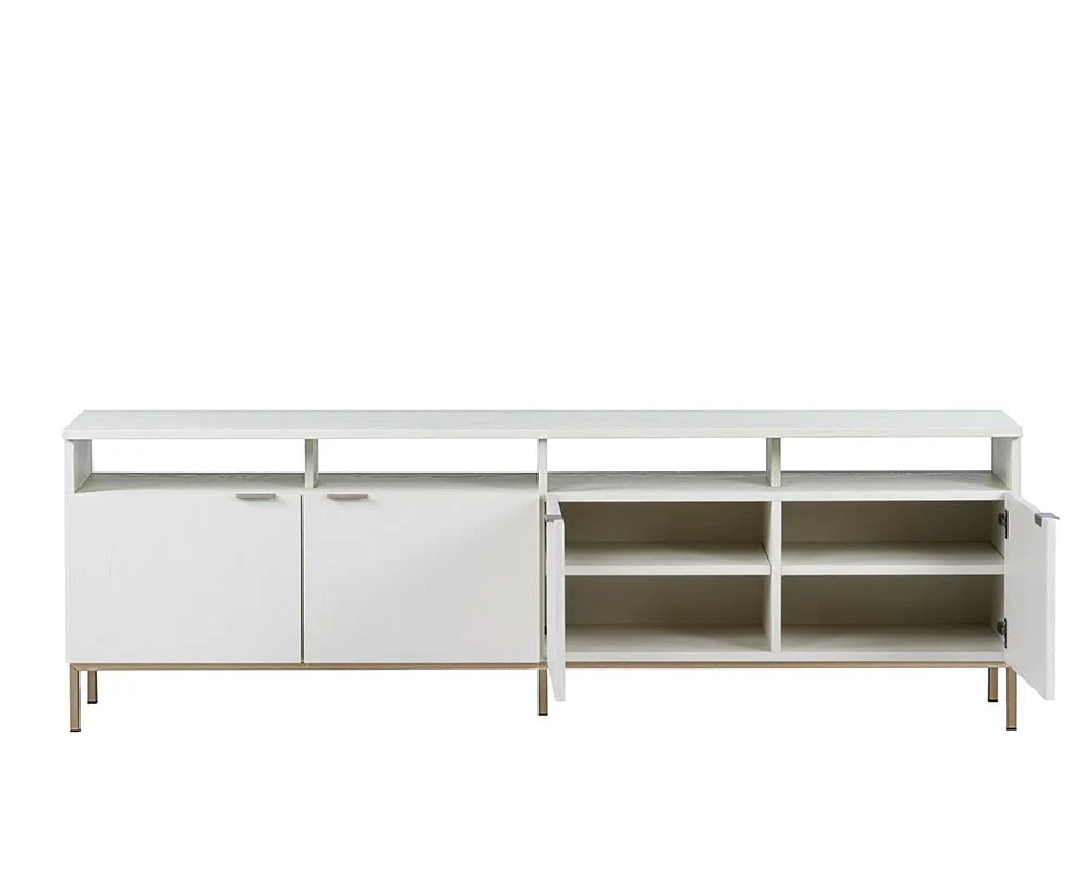 Ambrose Wooden Iron Modular Media Console And Cabinet