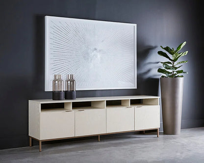 Ambrose Wooden Iron Modular Media Console And Cabinet