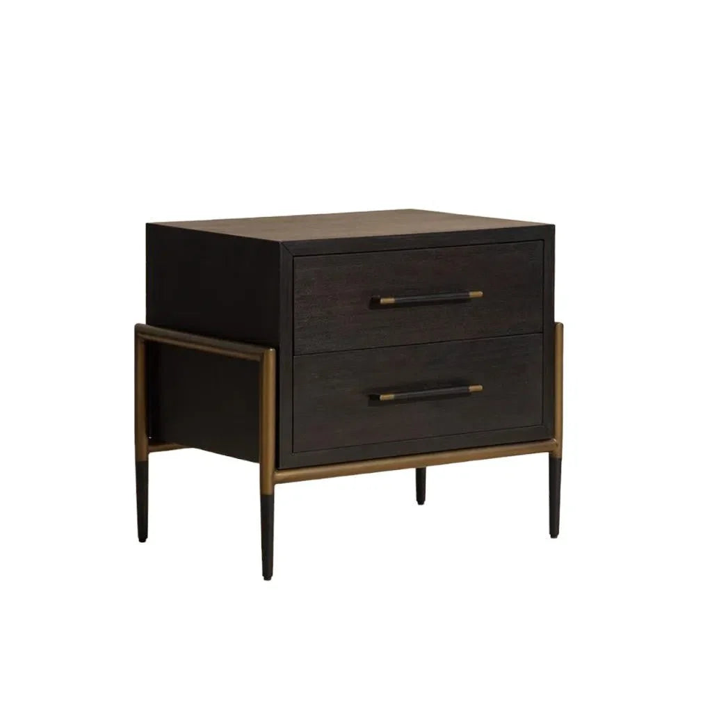 Weldrick Iron Based Wooden Nightstand