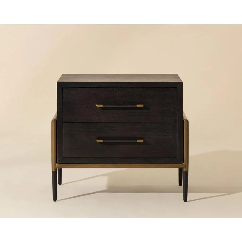 Weldrick Iron Based Wooden Nightstand