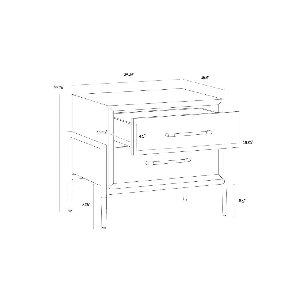 Weldrick Iron Based Wooden Nightstand