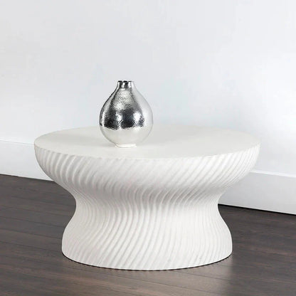 Cara Coffee Table White Concrete Contemporary Design