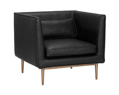 Batavia Leather Upholstered Bold Armchair