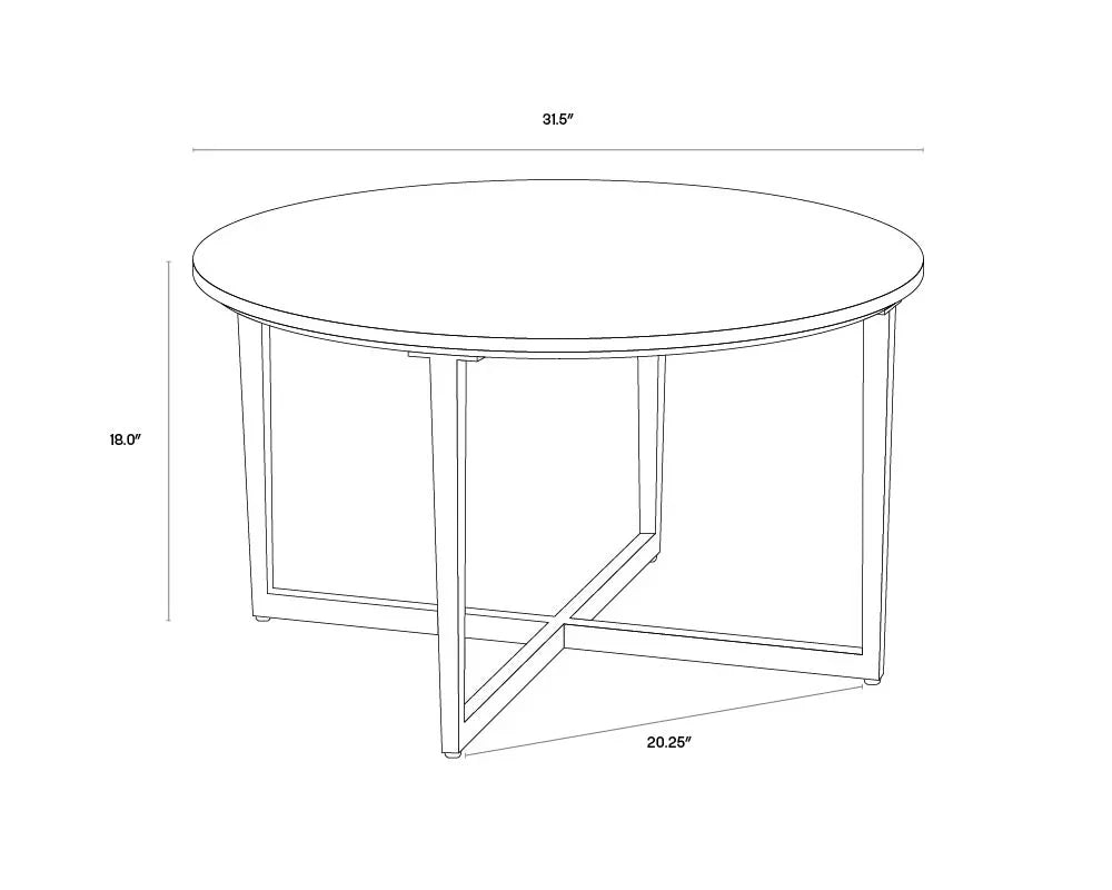 Modern Nayeli Coffee Table with Marble Top and Steel Base