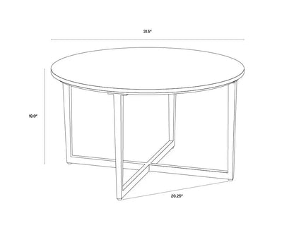 Modern Nayeli Coffee Table with Marble Top and Steel Base