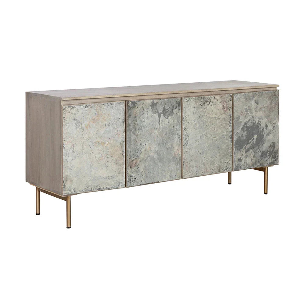 Mirabelli Sideboard With Brass Legs And Cord Management