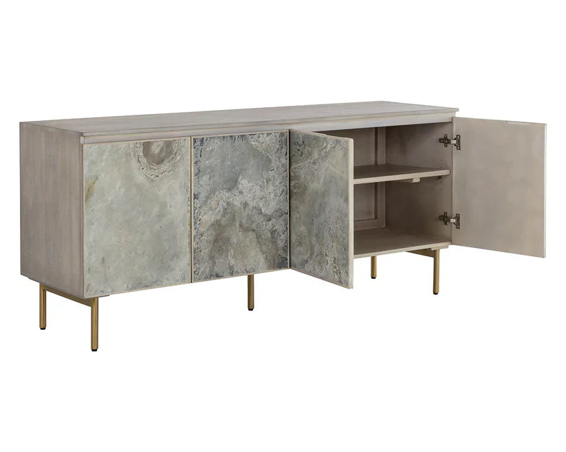 Mirabelli Sideboard With Brass Legs And Cord Management