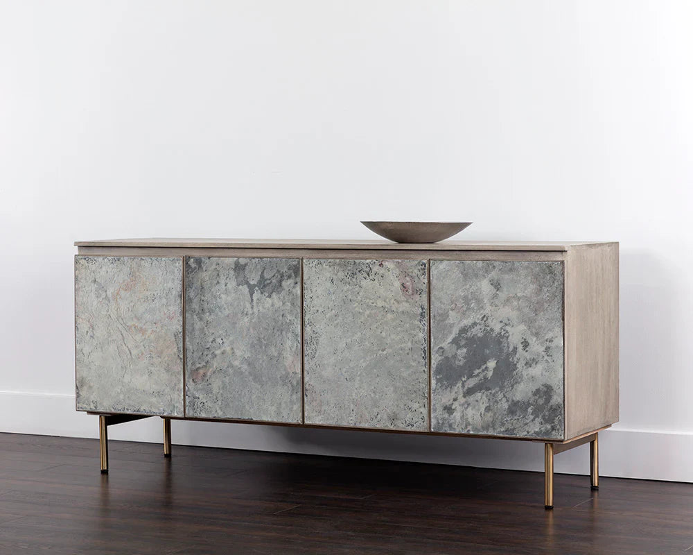 Mirabelli Sideboard With Brass Legs And Cord Management