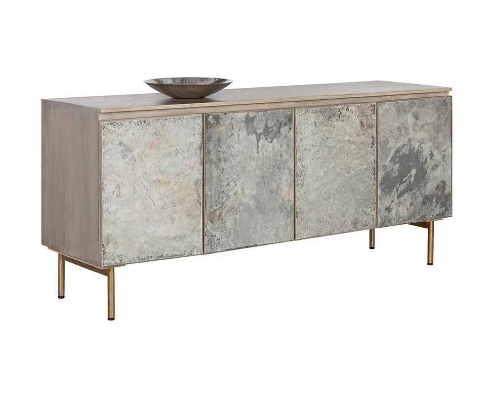 Mirabelli Sideboard With Brass Legs And Cord Management