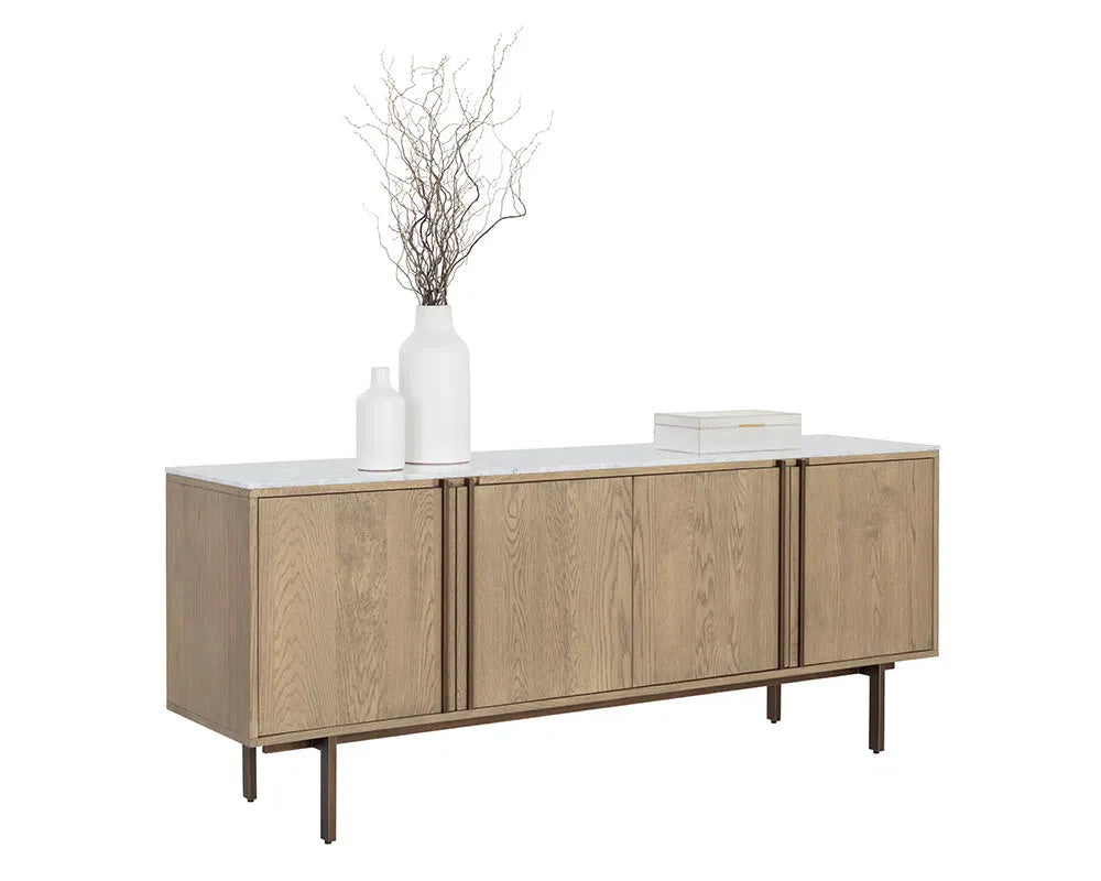 SUNPAN Briar Wooden Marble Top Sideboard