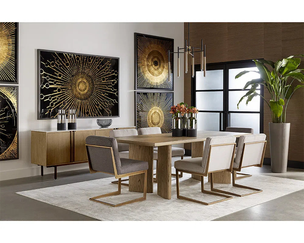 SUNPAN Briar Wooden Marble Top Sideboard